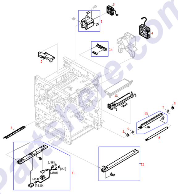 HP parts picture diagram for RG9-1495-000CN, RG9-1527-020CN, RH7-1373-000CN, RG5-3008-000CN, RG5-3089-040CN, RG5-3131-000CN, RG5-3111-040CN, RG5-3975-000CN, RS5-2697-000CN, RS5-2698-000CN, RG5-3975-000CN-R, RB1-9682-000CN, RF5-1396-050CN, RF5-2025-000CN, RG5-3975-000CN-C, RH7-1330-020CN